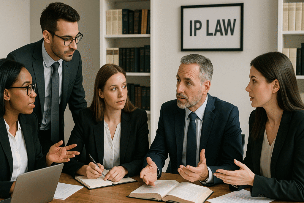 5 Intellectual Property Lawyers Discussing on A Matter