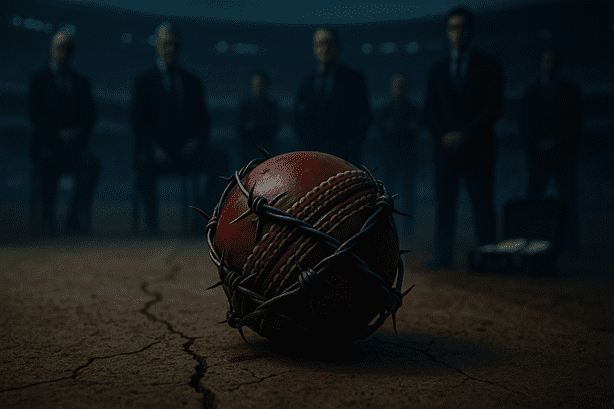 ball wrapped in barbed wire showing Cheating in IPL
