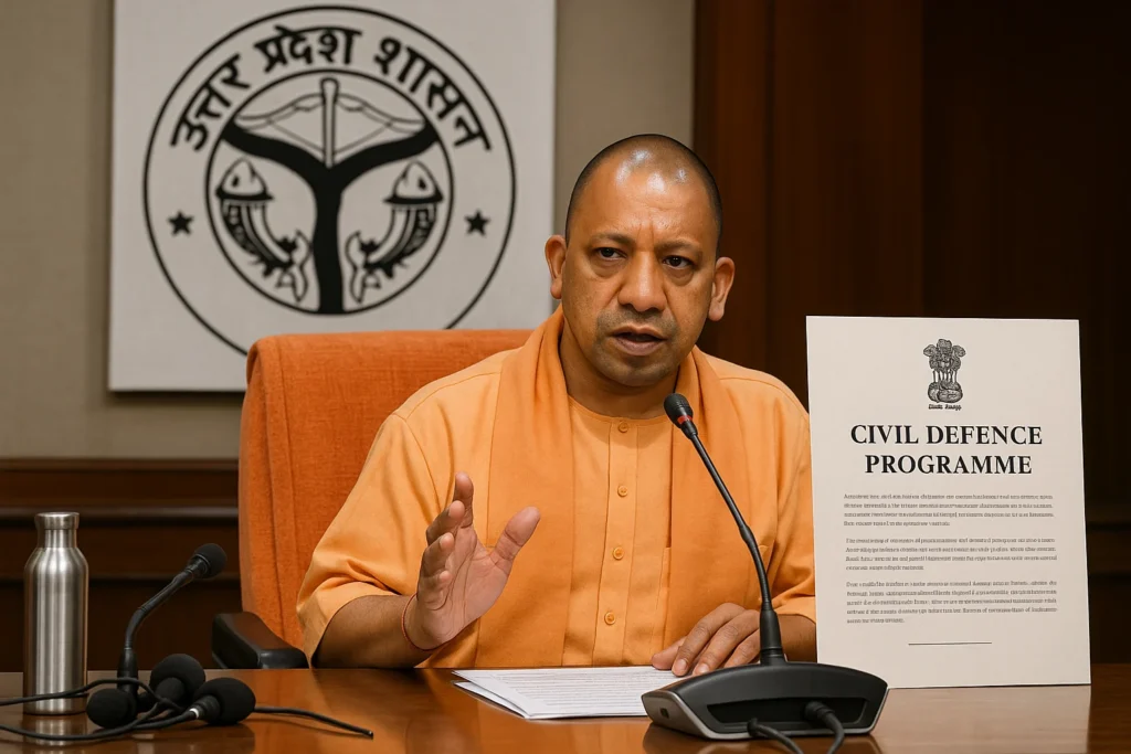 How to Join Civil Defence in Uttar Pradesh
A government press conference, or CM Yogi Adityanath addressing Civil Defence initiatives.