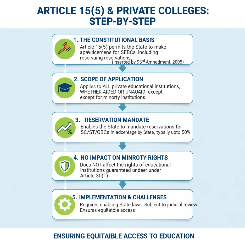 Article 15(5) private colleges reservation flow chart